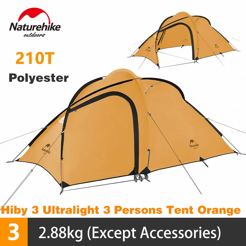 Naturehike уличная палатка Hiby Ultralight 3-4Persons двухслойная 4 сезонная семейная палатка 20D Силиконовая Водонепроницаемая палатка NH17K230-P