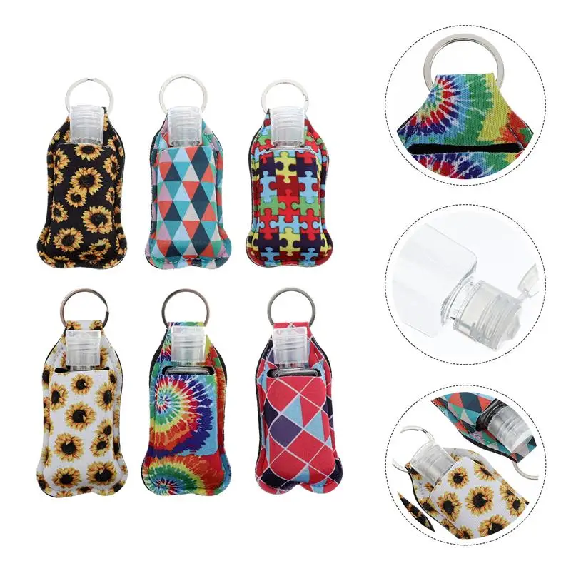 

6Pcs Empty Bottles Refillable Reusable Small Key Chain Liquid Bottles Travel Bottle