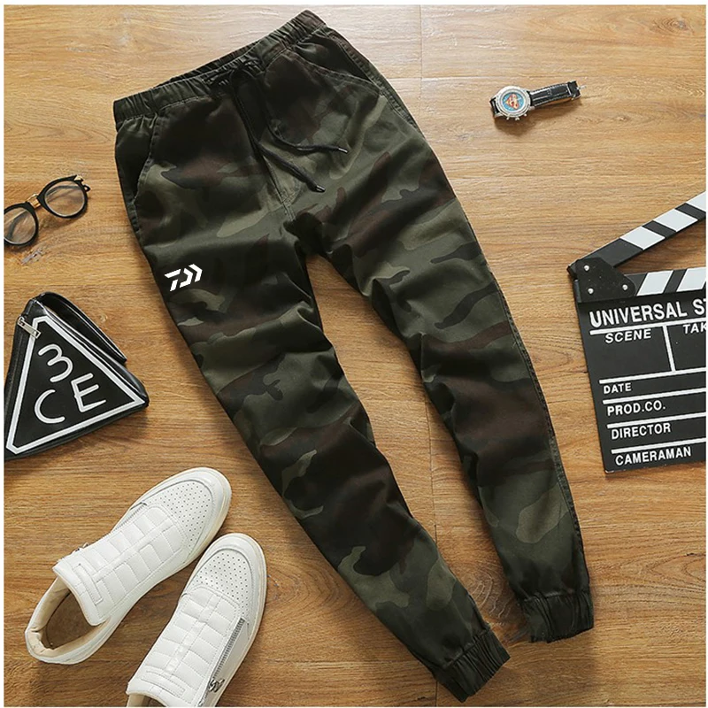 Брюки мужские камуфляжные с кулиской дышащие для рыбалки охоты повседневные