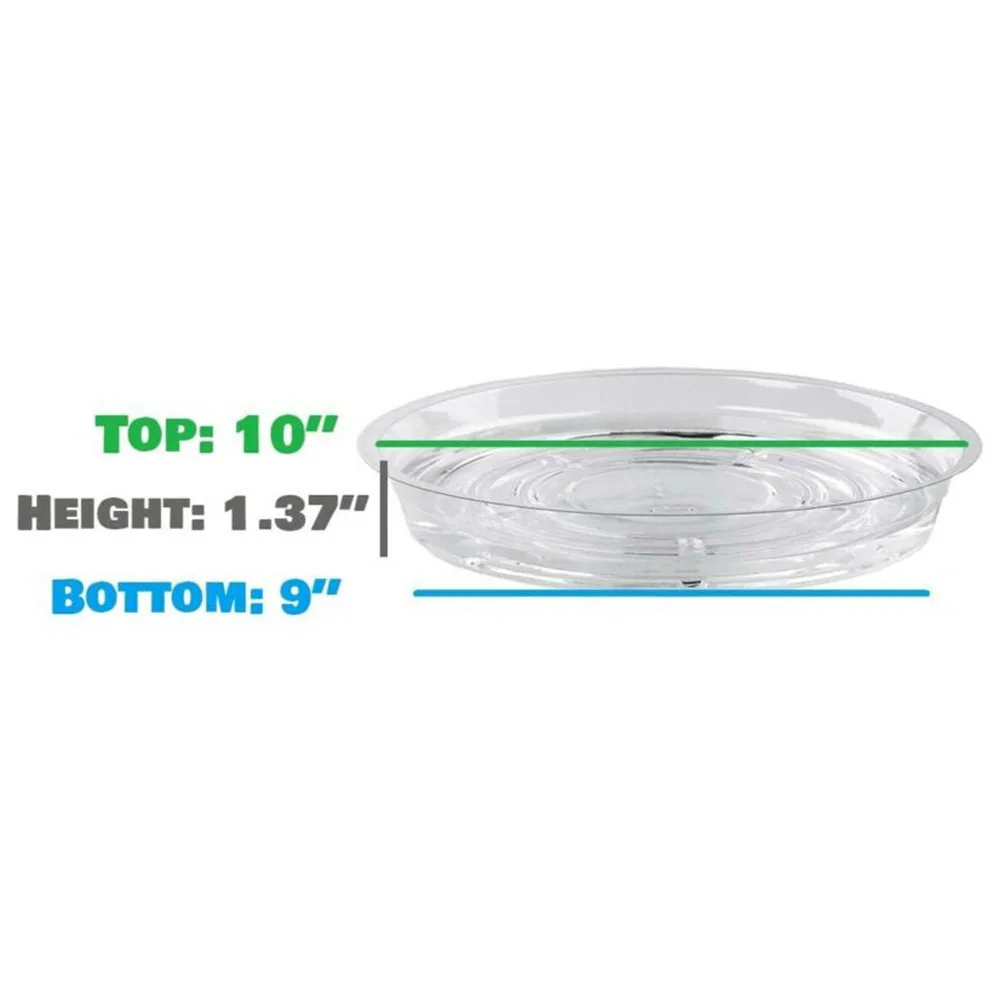 

10 Pcs Gardening Pot Pad Tray PET Plastic Plant Drip Base 6/8/10 "Transparent Storage Tray Snack Config