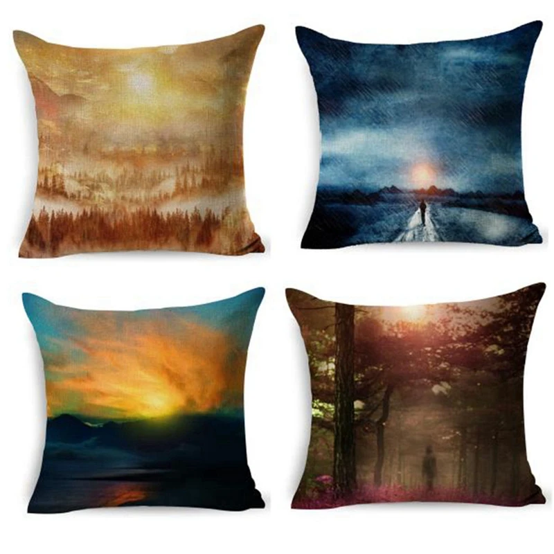 Уютная домашняя декоративная подушка из хлопка и льна наволочки покрывало утро