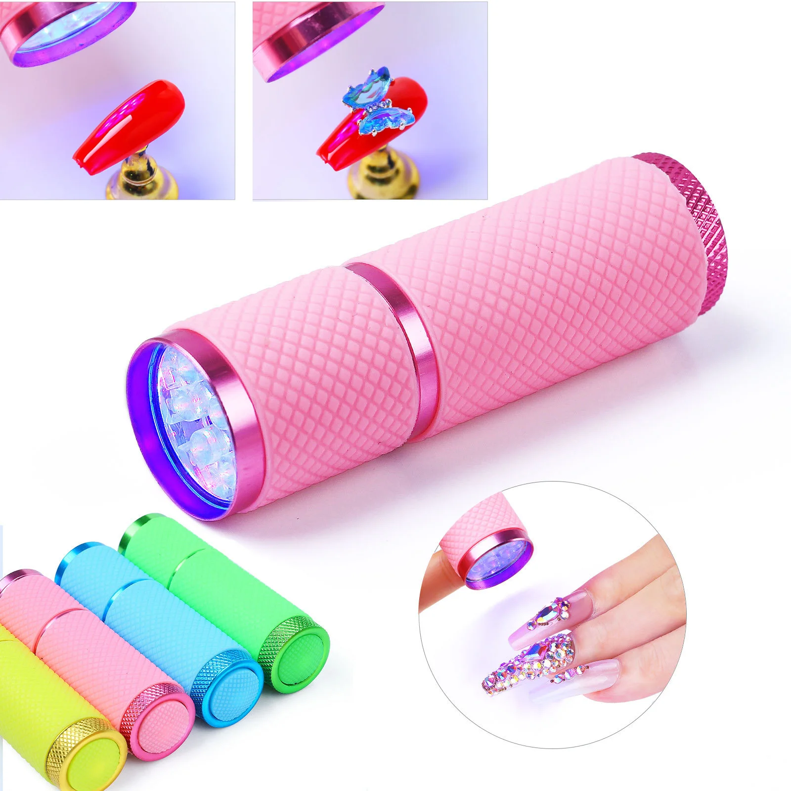 

Portable Mini Led Light UV LED Lamp Nail Dryer for Gel Nails 9 LED Flashlight Nail Dryer Machine Nail Art Tools Without Battery