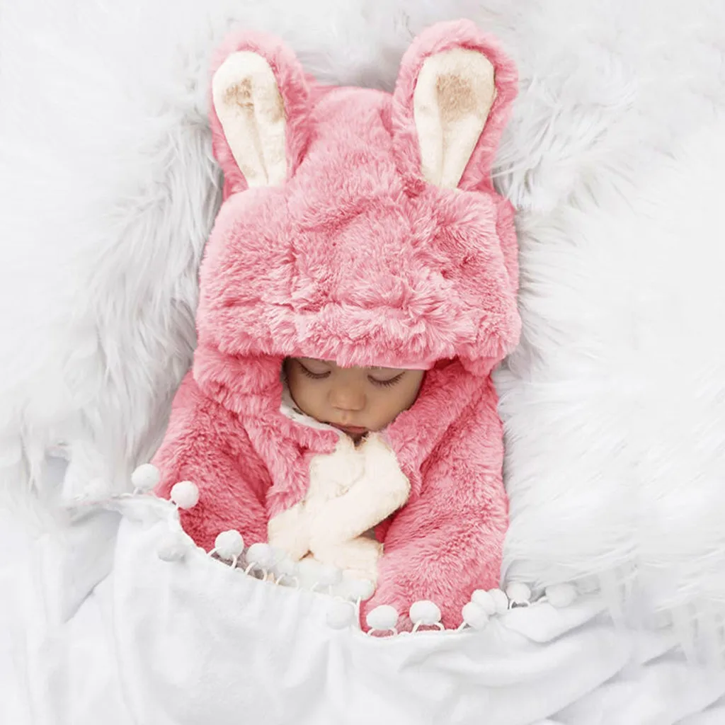 Одежда для малышей Сезон осень зима Флисовый комбинезон с капюшоном длинными