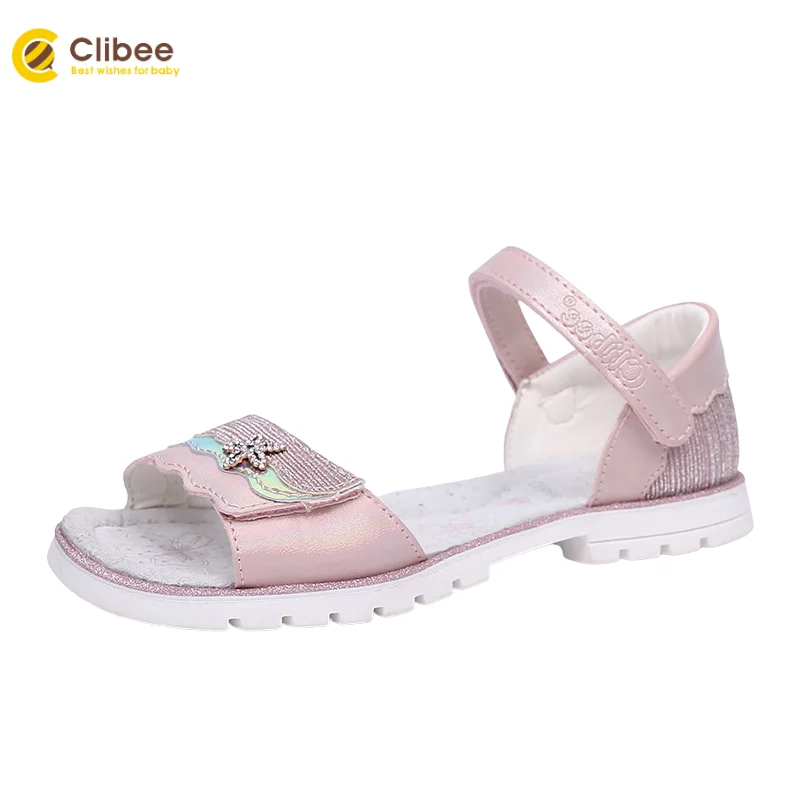 Сандалии CLIBEE для девочек пляжные Босоножки с открытым носком поддержкой спины
