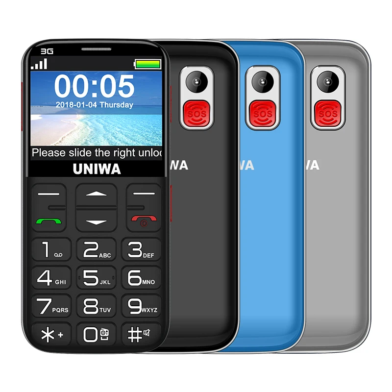 Сотовый телефон UNIWA V808G, 3G WCAMA V1000, 4G LTE, мобильный телефон, SOS, 2,31 мАч, русская клавиатура, пожилый человек от AliExpress RU&CIS NEW