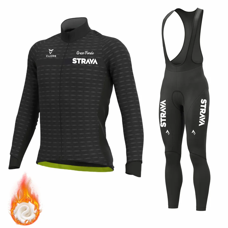 

Winter 2022 STRAVA Team Cycling Clothing 20D Gel Bike Pants Set Ropa Ciclismo Mens Quick Dry Long Bicycling Jersey Maillot Wear