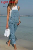 fashion women ladies baggy denim cross border special jeans bib full length overall solid loose casual jumpsuit hot suspender
