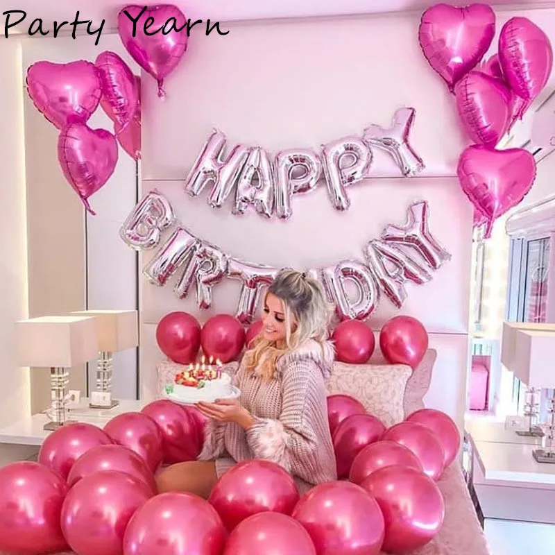 16 дюймов цвета: золотистый серебристый буквы шарики для день рождения Фольга