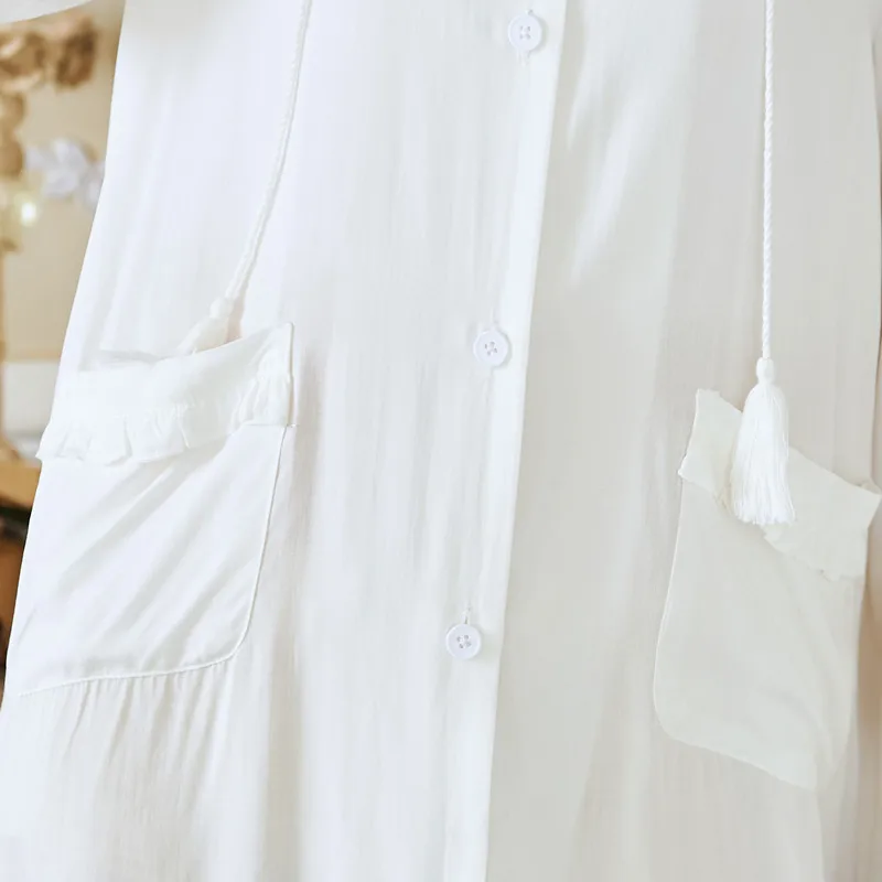 

2020 Summer Retro Luxury Morning Gowns Nightwear Long-Sleeved Nightdress Women Sexy Sleepwear Solid Sleeping Dress Sleepshirts