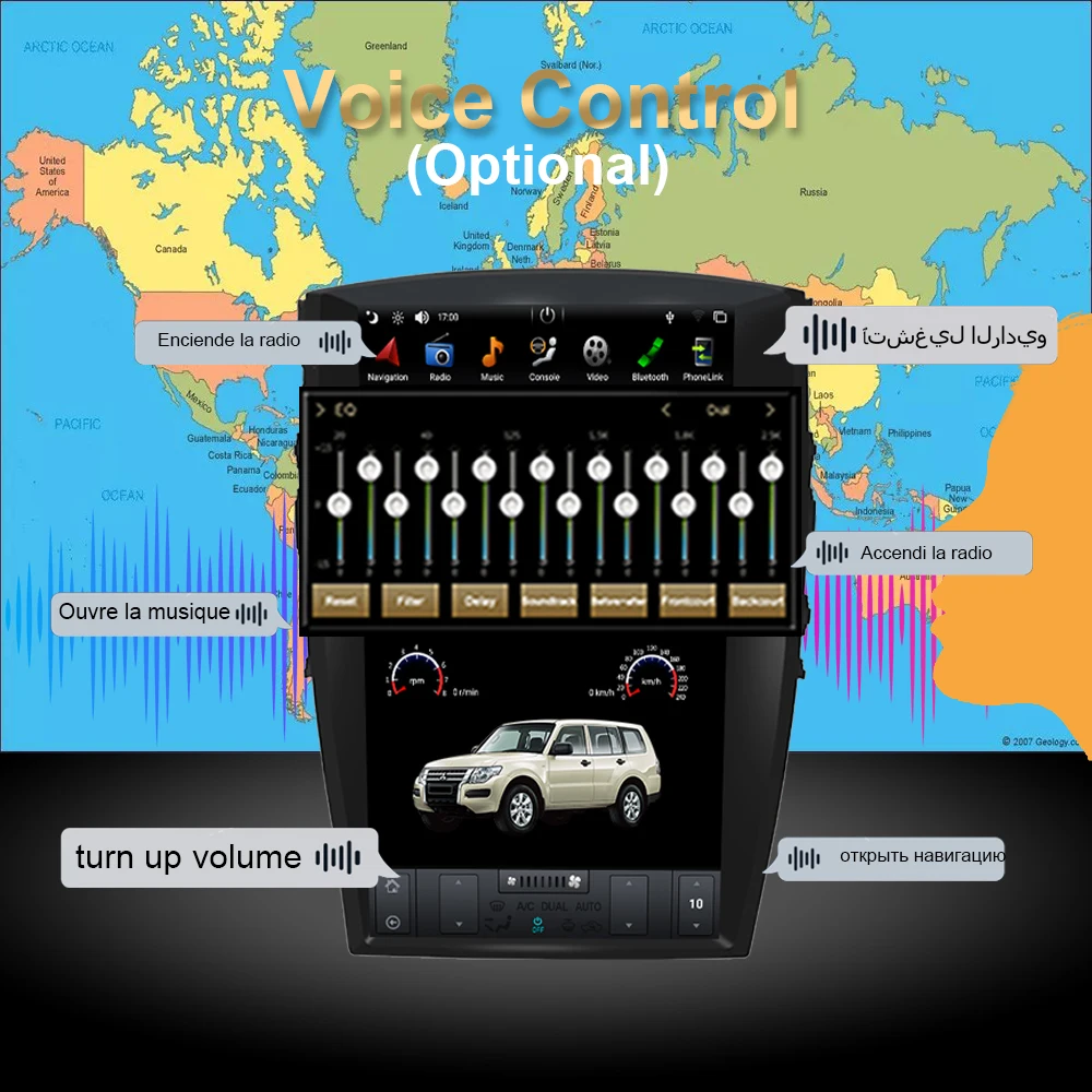 Автомобильная навигация GPS для MITSUBISHI PAJERO 2006-/Montero/Shogun Android Tesla Style Автомобильный радио-стерео мультимедиа-плеер.