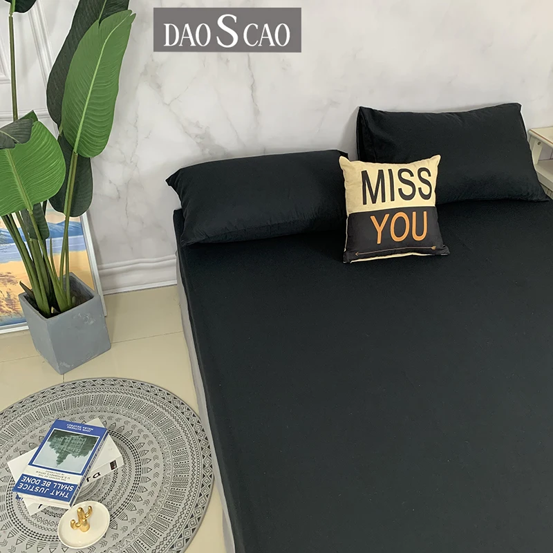 (Обновление нового продукта) однотонная натяжная простыня из 100% полиэстера