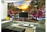 3d wallpapers beautiful small town scenery wallpaper wall murals for living room home decor backdrop wall papers