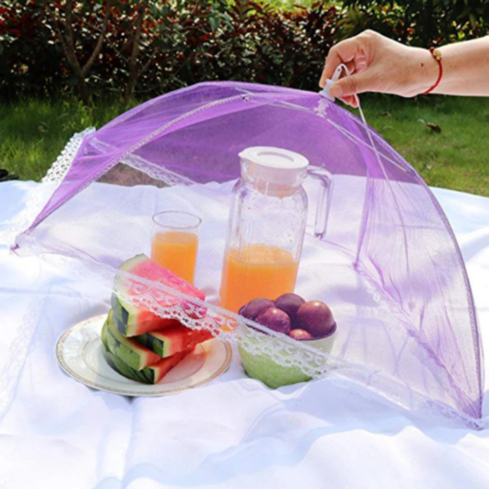 

Pop-Up Mesh Screen Protect Food Cover Tent Dome Net Umbrella Picnic Kitchen Folded Mesh Anti Fly Mosquito Umbrella