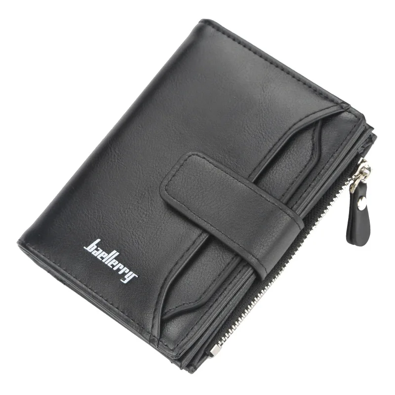 

2020 New Men Wallets Fashion Short Desigh Zipper Card Holder Men Leather Purse Solid Coin Pocket High Quality Male Purse