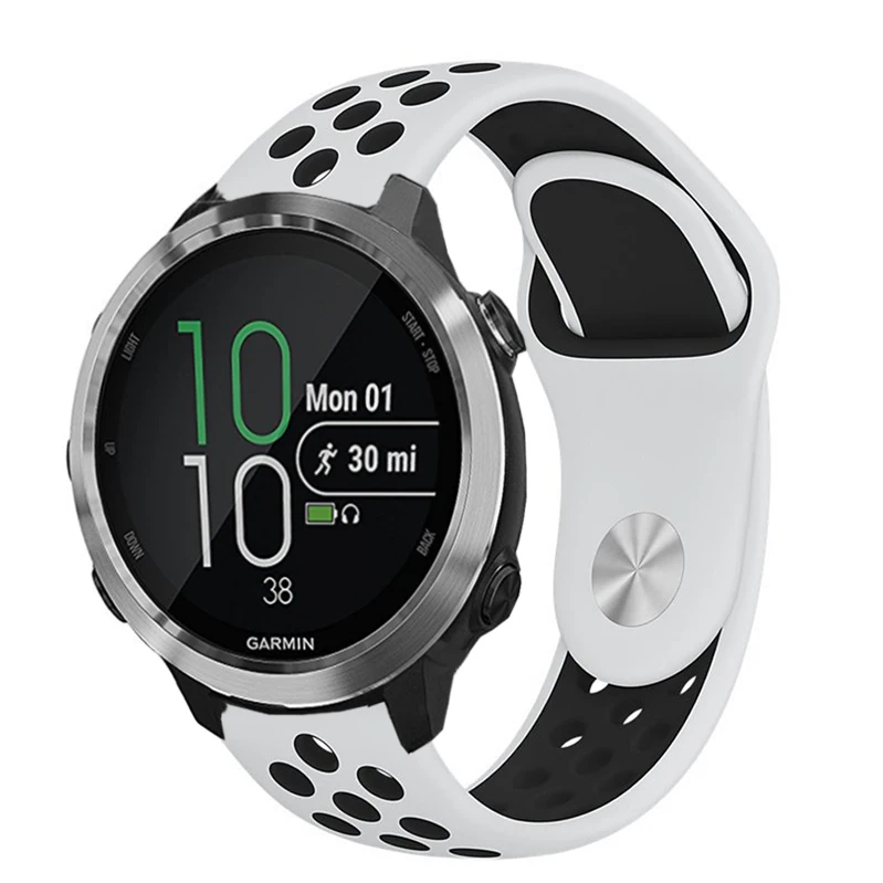 white black Цветной мягкий силиконовый ремешок для часов Garmin Forerunner 645 Vivoactive3 3 Vivomove HR Смарт-часы сменный Браслет - Цвет: white black