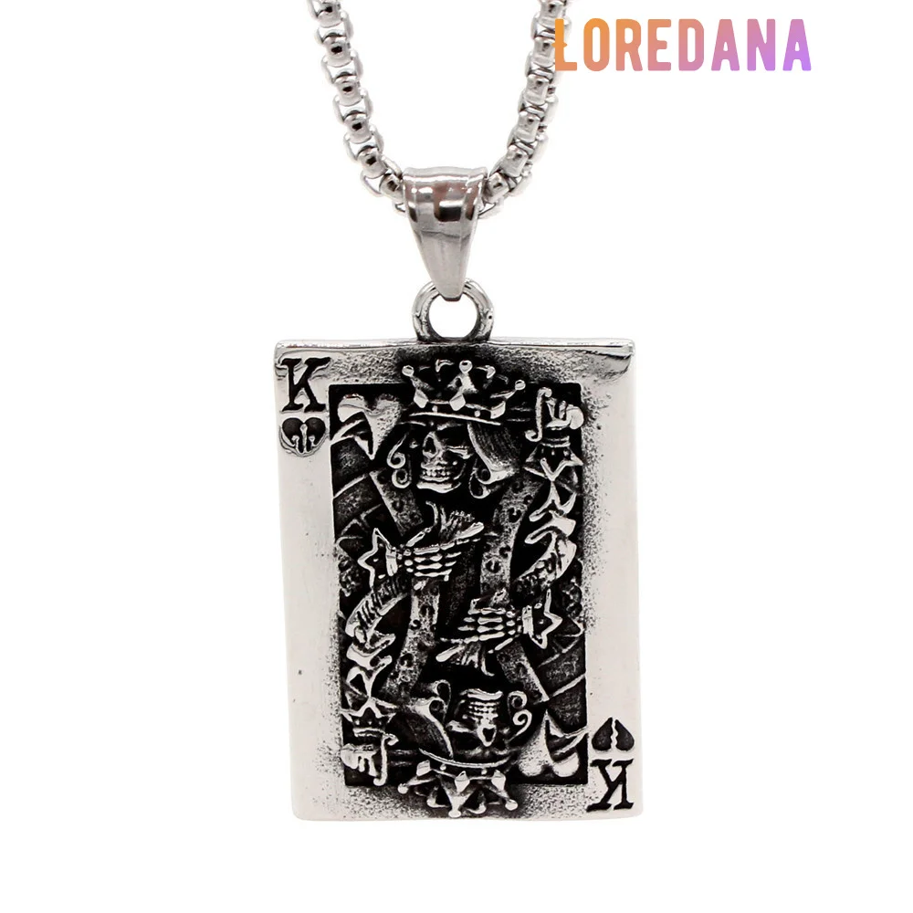 

Loredana Fashionable Titanium Pendant Epic Exquisite Poker K Shape Stainless Steel Necklace For Men. Noble And Elegant.XL189