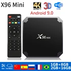 ТВ-приставка X96 mini Android 9,0, 4 ядра, 2 + 16 ГБ, 2,4 ГГц, Wi-Fi, 1080p, 3D, 4k, медиаплеер, Google tvbox