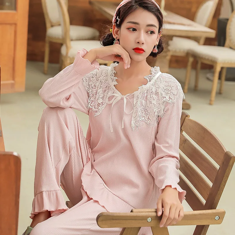 Postpartum mother Nursing Pajamas Set with Trousers Cotton Expectant Mother Lactation Clothes bust cushion Sleepwear | Мать и ребенок