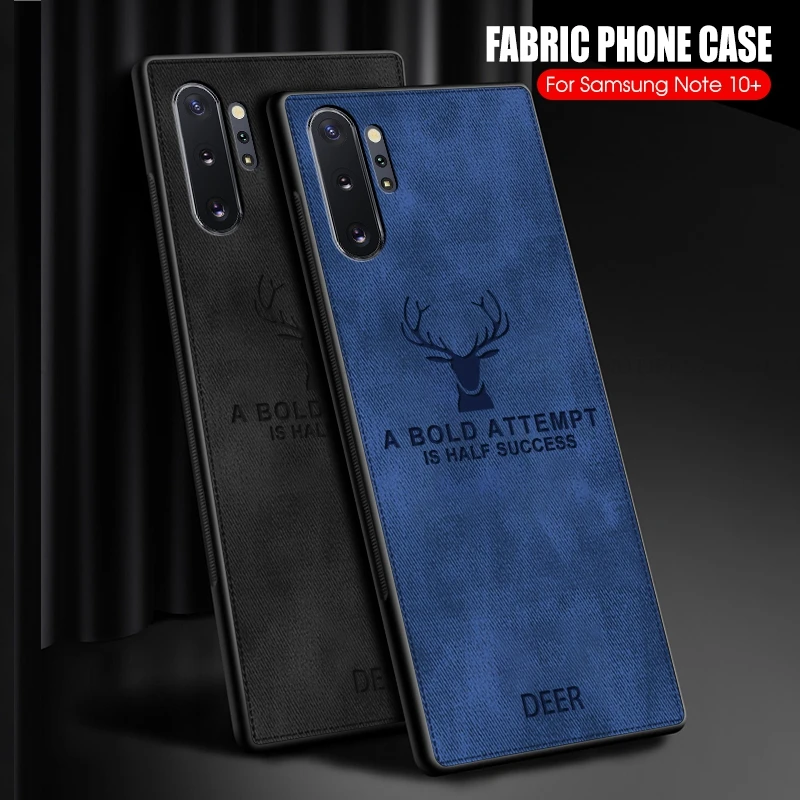 Cloth Skin Soft Phone Cases For Samsung Galaxy Note 10 Plus Pro Deer Fabric Cover A30 A50 A70 Shell Case | Мобильные телефоны и