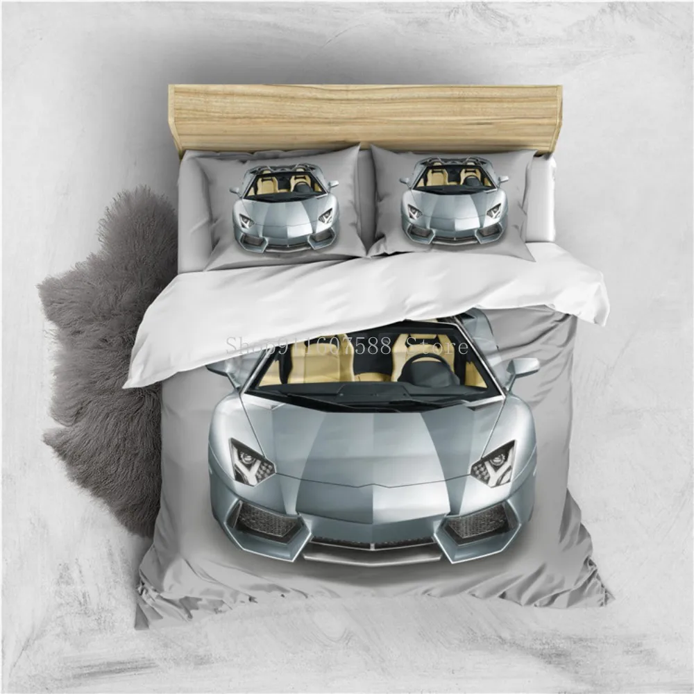 

Car Racing Bedding Set King Size For Kid Boy 100% Microfiber Twin Full Queen 3D Motorcycle Duvet Cover With Pillowcase