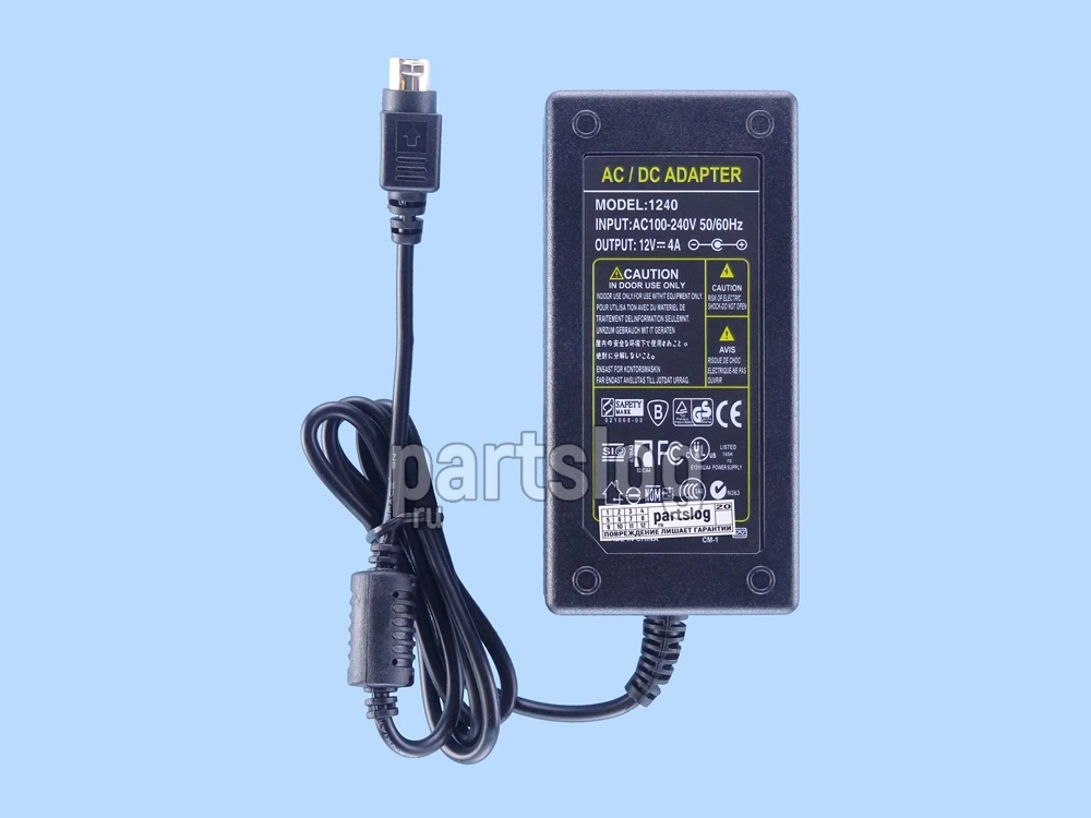 Блок питания 12V 4A 4 pin Round 10mm Male 48W|Адаптеры для ноутбуков| |