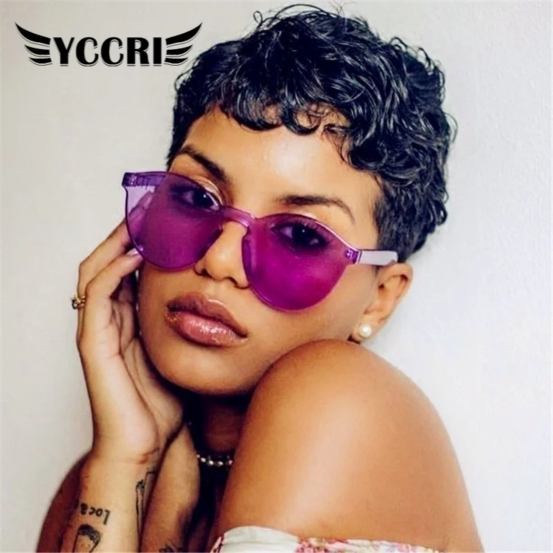 Женские Модные солнцезащитные очки кошачий глаз прозрачные в стиле ретро