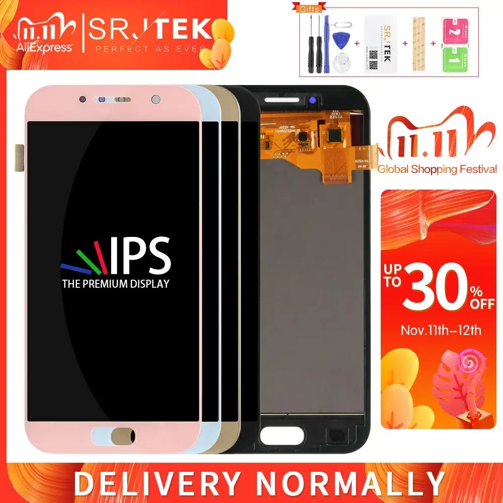 

TFT сенсорный ЖК-экран для SAMSUNG GALAXY A5 2017 A520F, сенсорный дигитайзер, сенсорное стекло в сборе, рамка для SAMSUNG A520, экран дисплея, SM-A520F