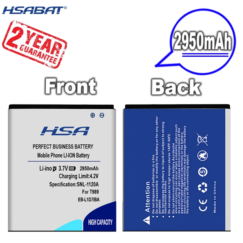 Новые поступления [HSABAT] 2950 мА/ч EB585157VK EB-L1D7IBA батарея для Samsung E110 HD SII E120L S I727 T989 I9100HD