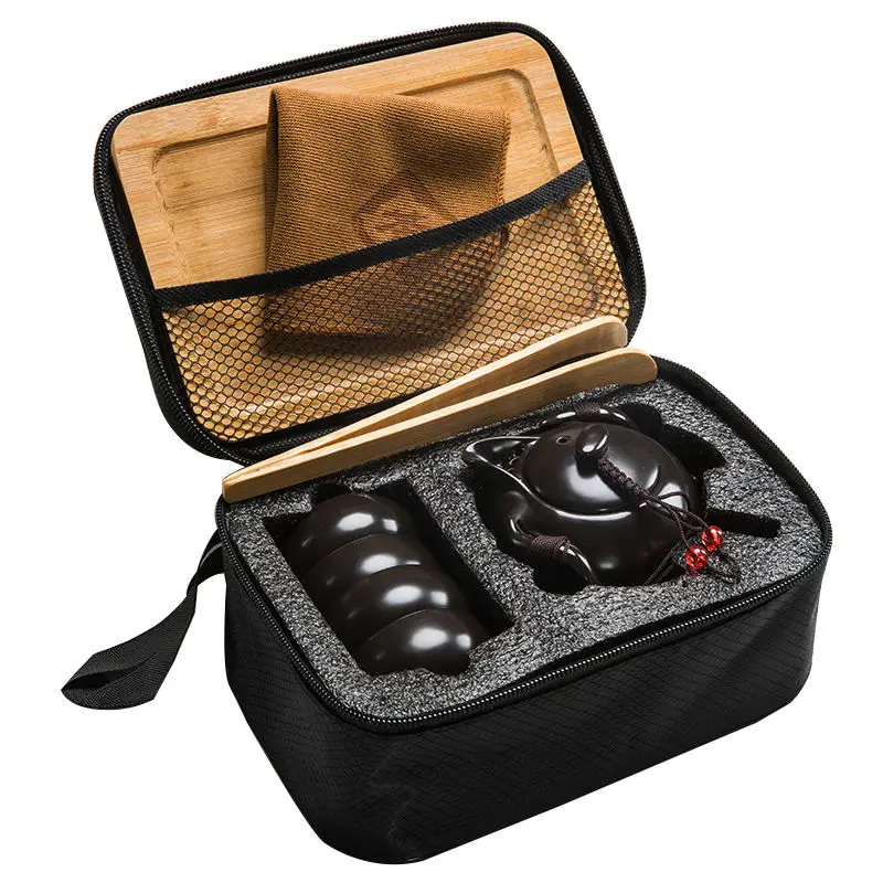 

Portable Travel Kung Fu Tea Set Kuai Ke Ceramic Cup Teapot Tea Cup