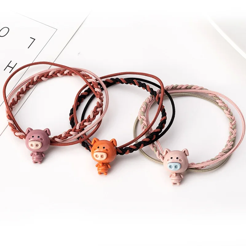 Резинки для волос в Корейском стиле с животными милые резинки разноцветными