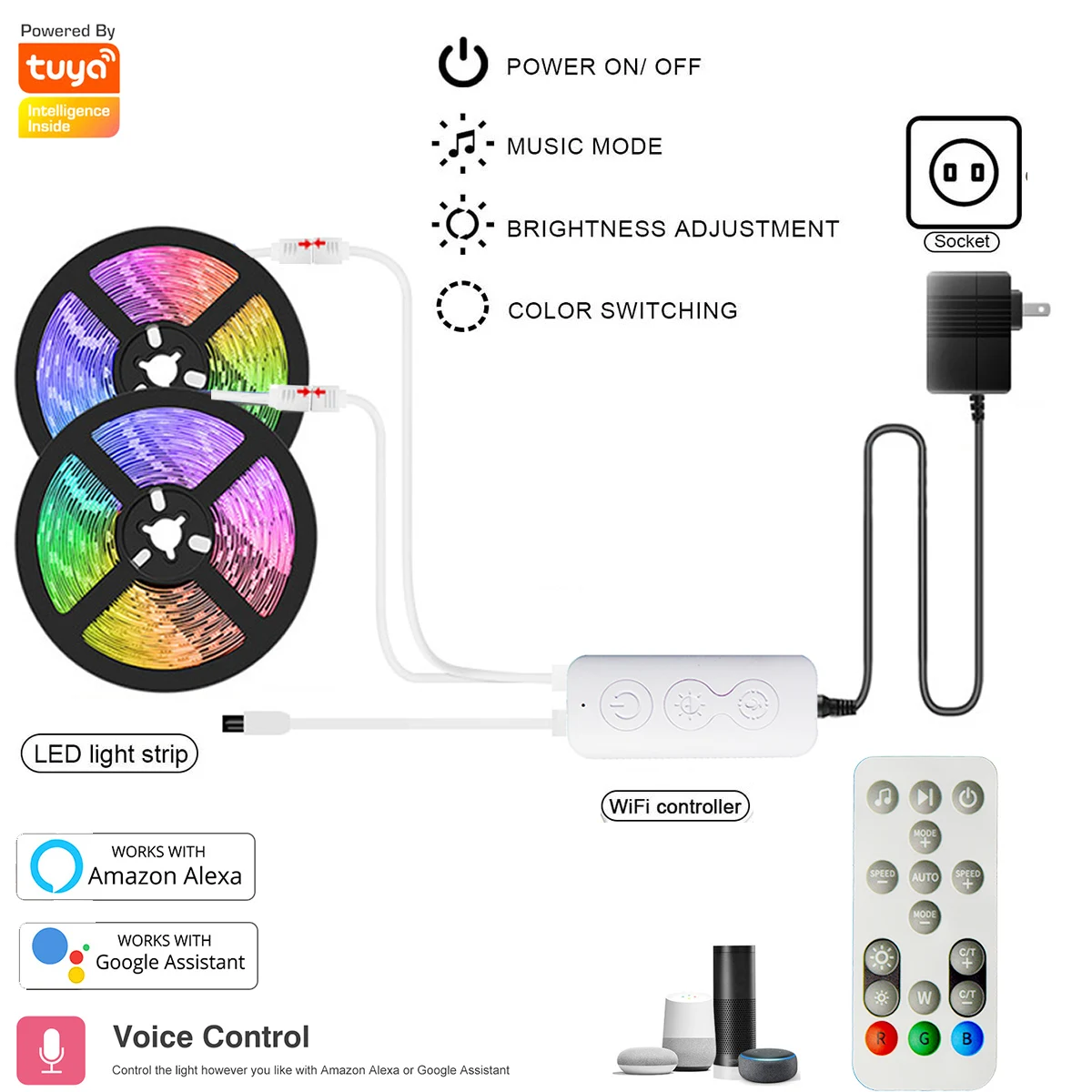 Wi Fi подключенная вращающаяся лента Светодиодная RGB 5050 2811IC светильник музыкальная