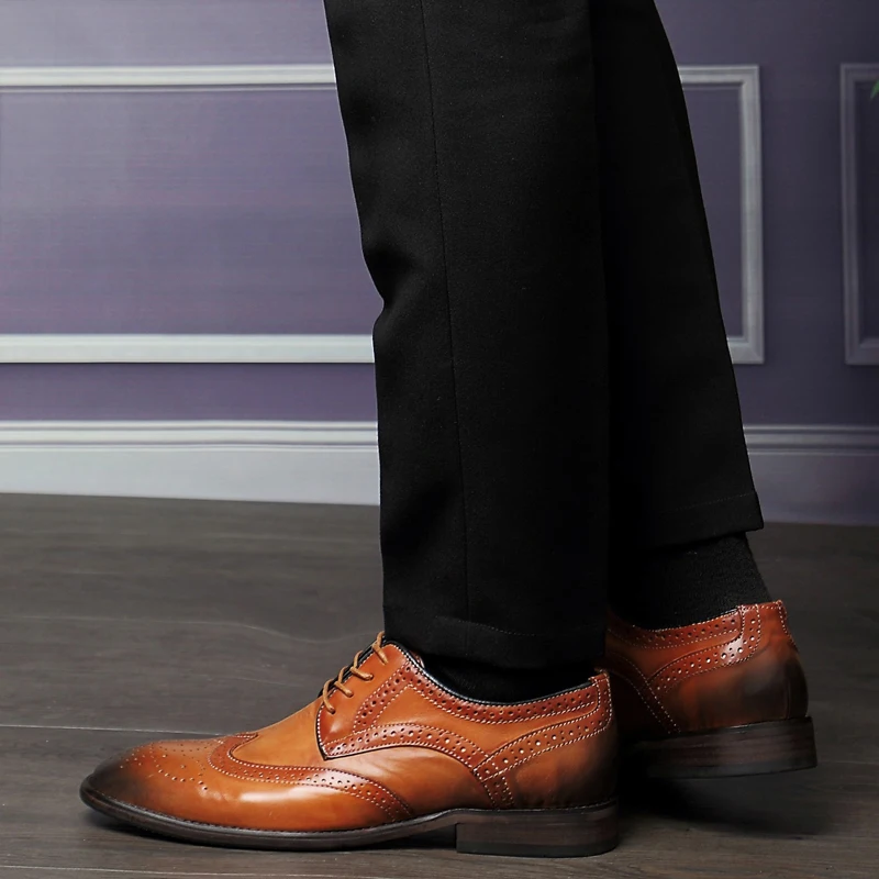 

Men Formal Shoes genuine Leather Business Casual Shoes Men Dress Office Luxury Shoes lace up Breathable Oxfords Zapatos Hombre
