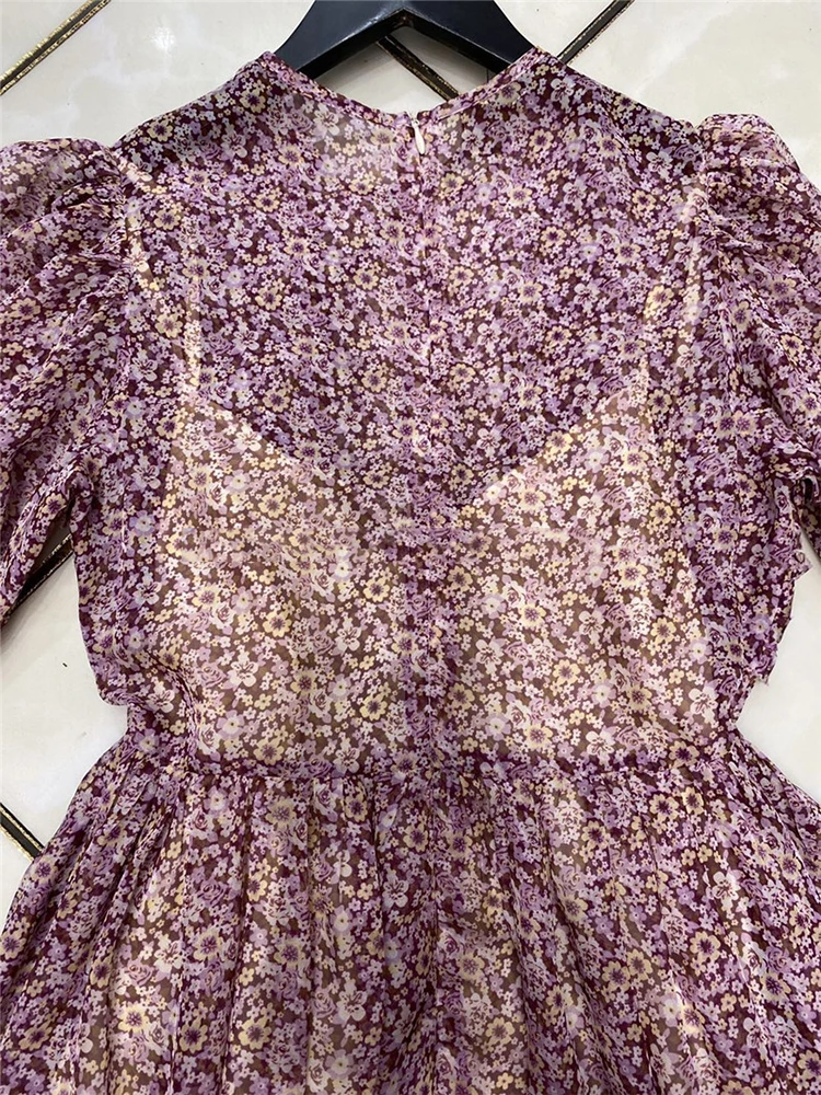 

Free shipping heavy craftsmanship frill decoration retro printing dress ladies autumn new high waist tutu skirt free strap