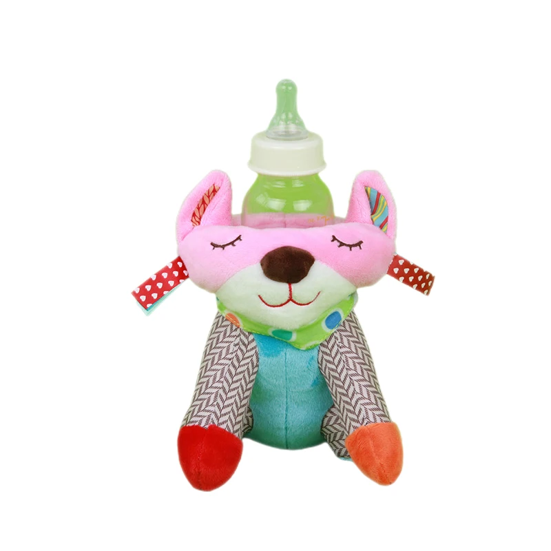 Baby Milk Bottle Cover Plush Soft Toy with Sound Paper Cartoon Animal Lovely Shape Creative Tool Cooler | Мать и ребенок