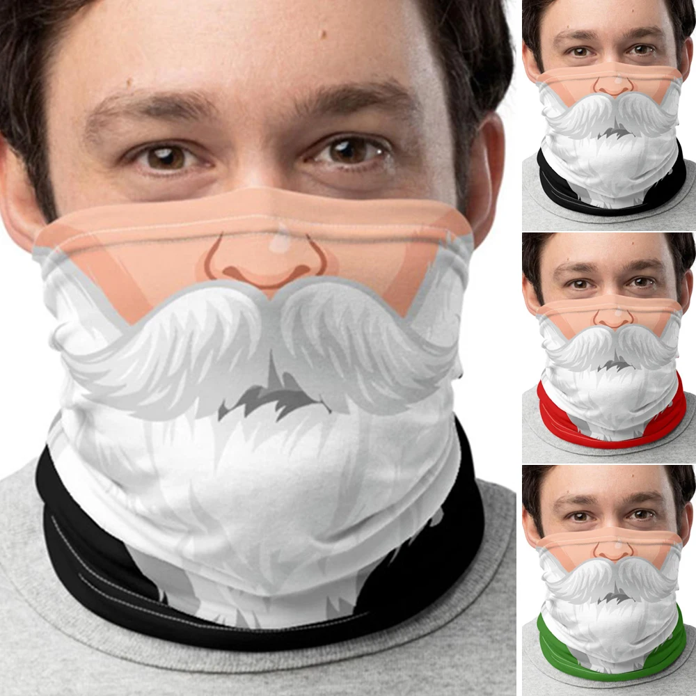 

Santa Claus Face Mask Christmas Costumes Accessopries Printed Cosplay Mask Reusable Cartoon Maks