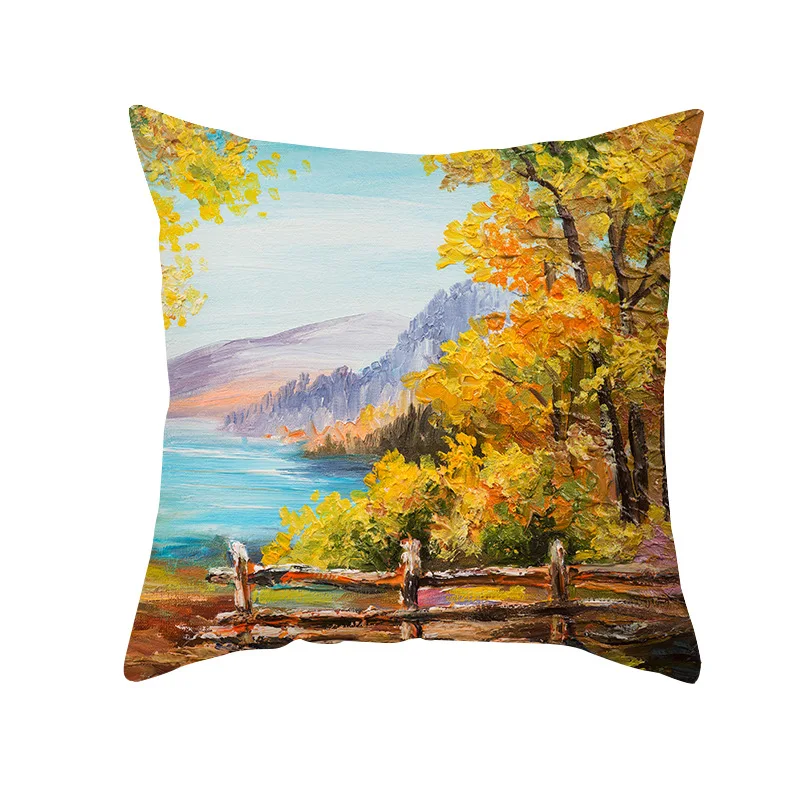 Наволочка на подушку 18x18 дюймов с изображением лесной осины и желтого Красного