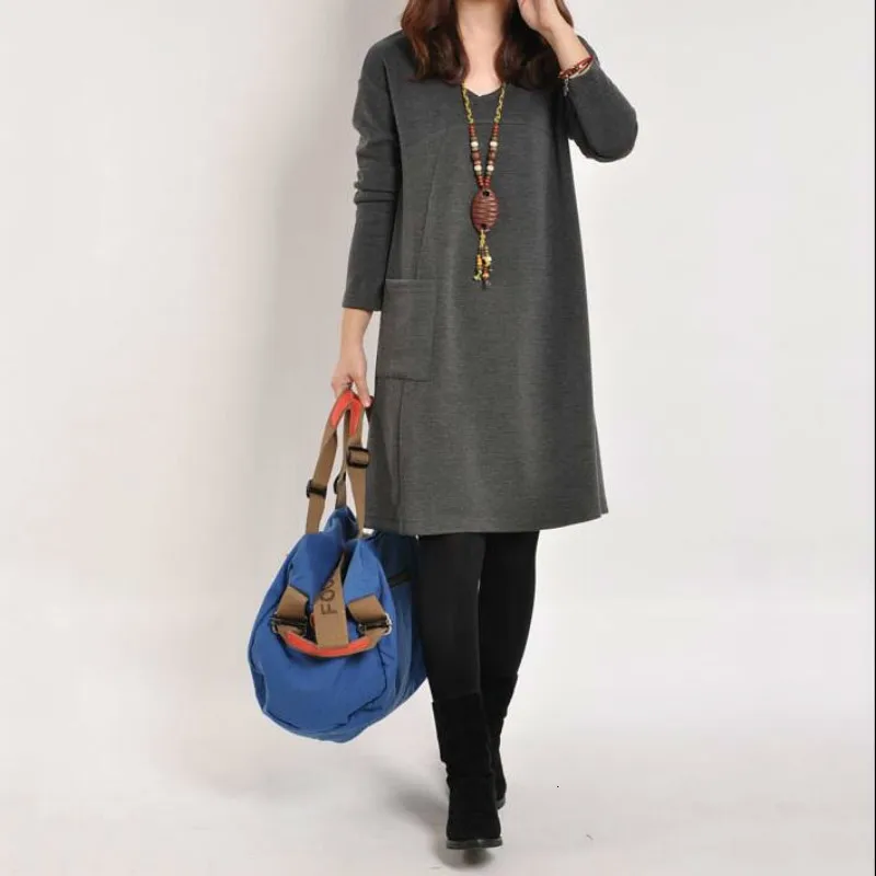 Осеннее Новое Повседневное платье для будущих мам беременных большого размера