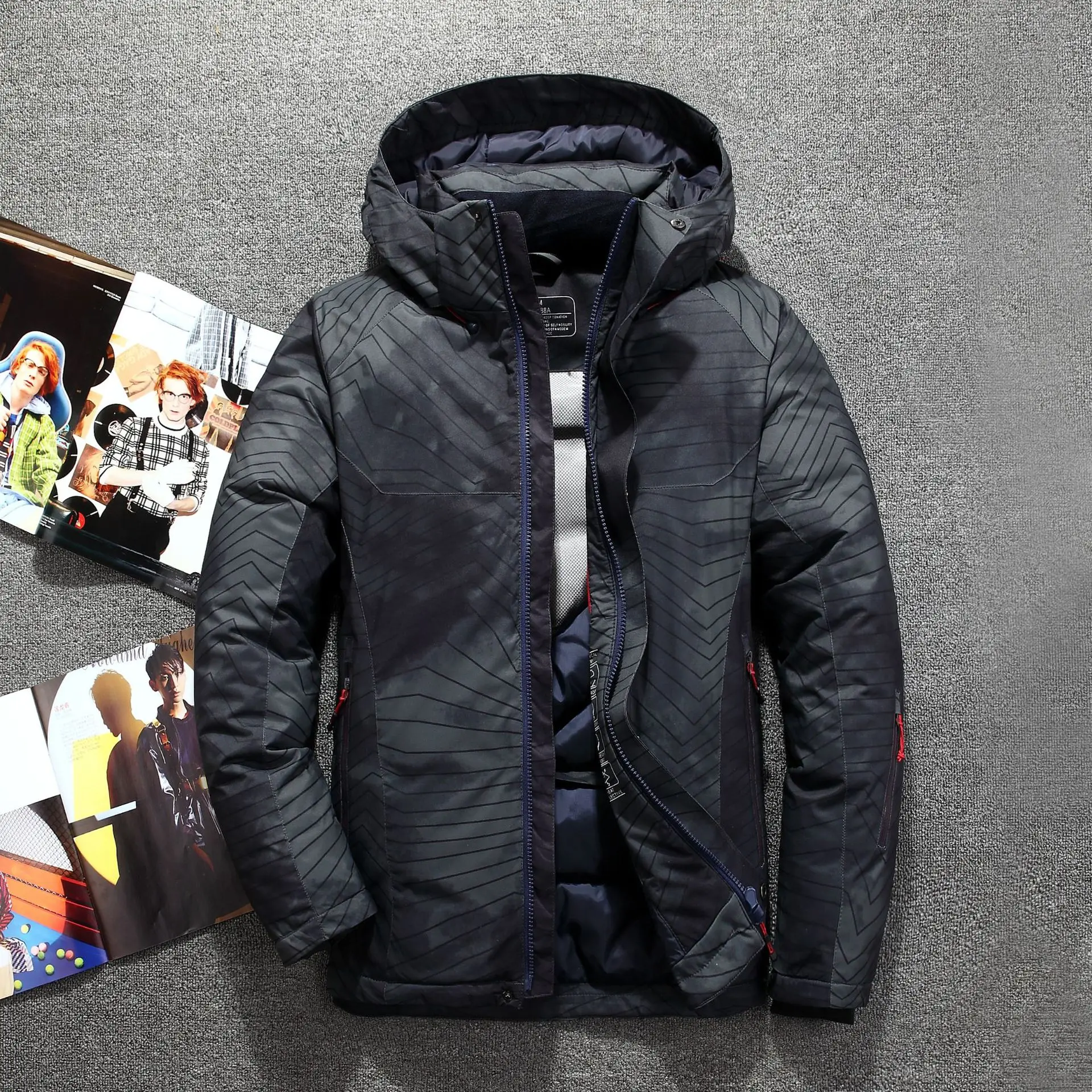 

Fashion Brand New Design Hooded Men's White Duck Down Jacket Camouflage Thicken Windproof Warm Winter Down Coat Male Outerwear