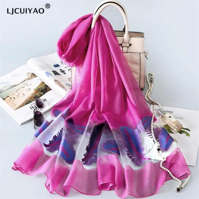 LJCUIYAO женский шарф модный весенний Летний Шелковый шарфы полые платки с кружевом