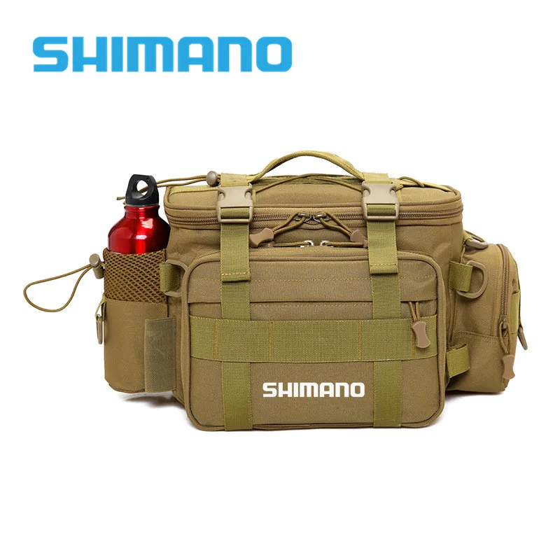

New Multifunction Fishing Bag Shimano 2021 High Capacity Sport Fishing Tackle Lure Bag Shoulder Bag Canvas Waist Bag