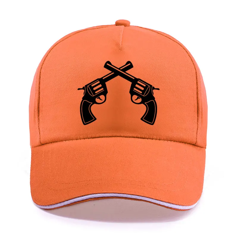 Бейсболка унисекс с принтом пистолета летняя хлопковая кепка двойным пистолетом