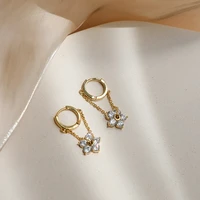 oliraft 2021 korean design fashion jewelry plating aaa zircon flower earrings cute sweet student gift womens daily accessories