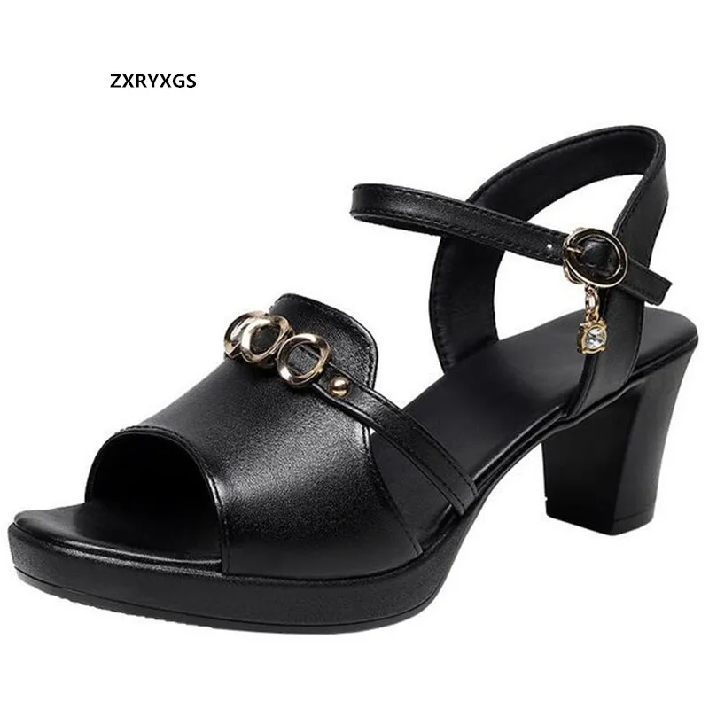 

Сандалии женские с открытым носком, элегантные босоножки на высоком каблуке 6/ 8 / 10 см, легкие Нескользящие, большие размеры, лето 2021