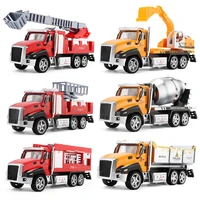 alloy diecast with light and music 10 kinds of car model vehicles carrier truck engineering car educational toys children gifts