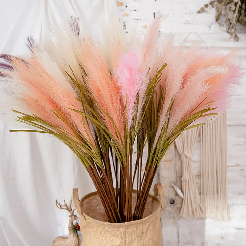 

100CM Artificial Pampas Grass Dried Reed Flowers Decor Wedding Flowers Fall Decorations Wedding Flower Bunch for Home Decoration