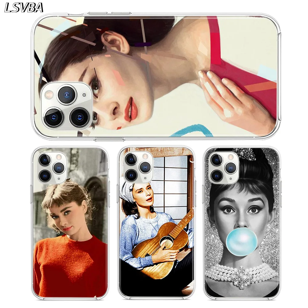 

Audrey Hepburn For iPhone 12 11 XS Pro Max Mini XR X 8 7 6 6S Plus 5 SE 2020 Silicone TPU Phone Case