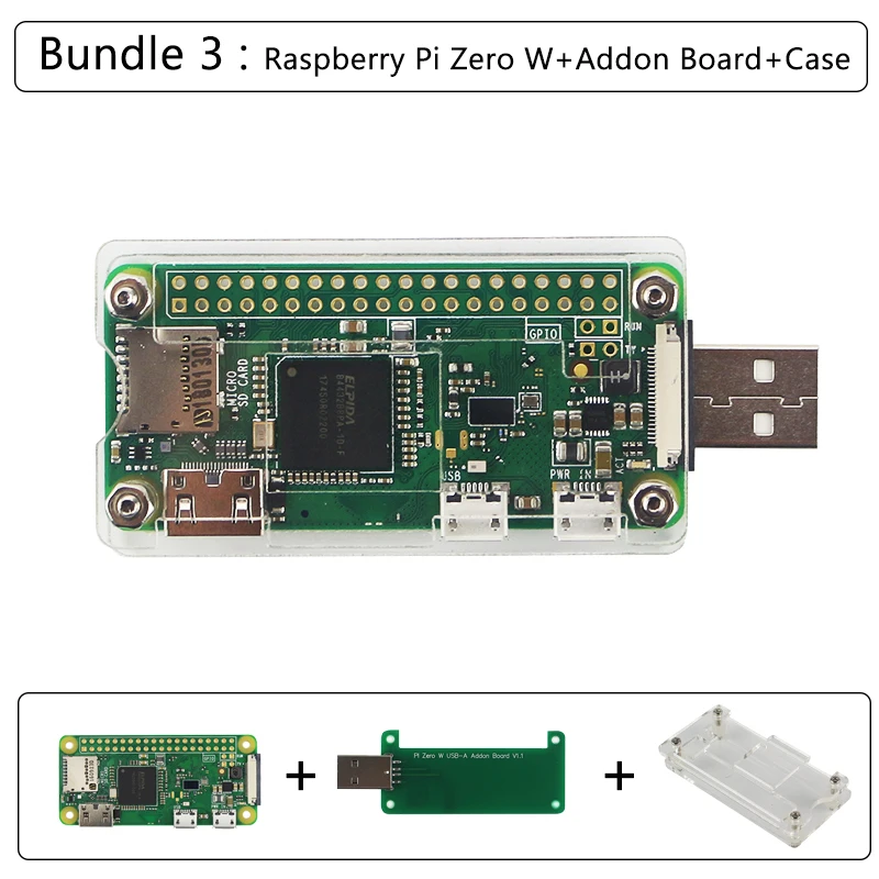 Комплект 3 Оригинальная плата Raspberry Pi Zero W 1 ГГц процессор 512 МБ ОЗУ со встроенным Wi-Fi и Bluetooth RPI 0 Вт - Комплект: Комплект 3