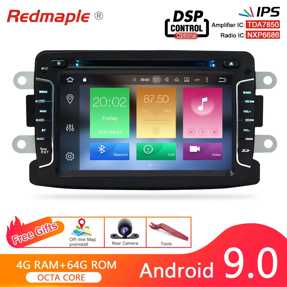 Android 9 0 автомобильный Радио dvd плеер для Renault Duster Sandero Dacia LADA Xray 2 Logan Авто Стерео