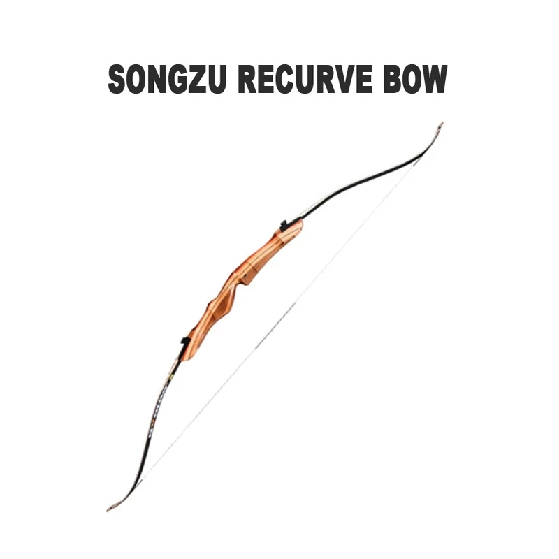 

48/54/62/66/68/70 Inches Sanlida Recurve Bow 16-38Lbs Traditional Style Wood Riser for Right Hand User Beginner Archery Shooting