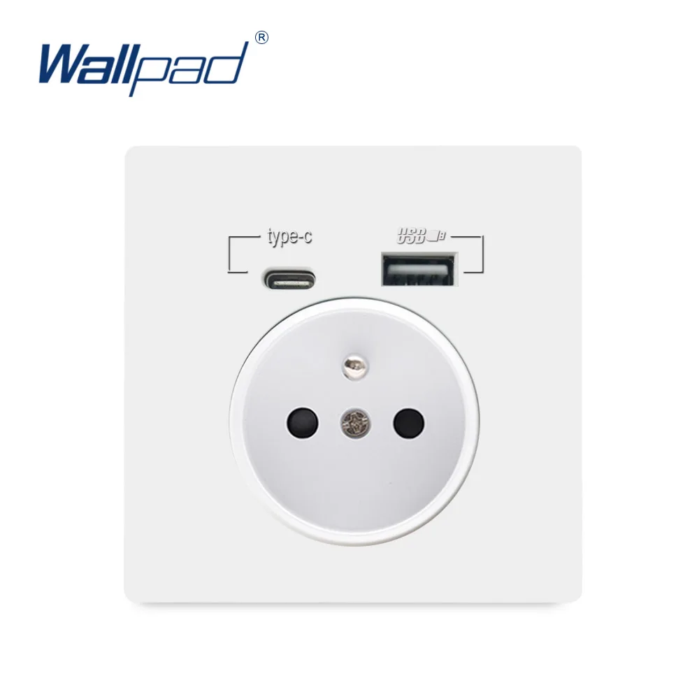 

Сетевая розетка с разъемом USB типа C, 5 В, 2100 мА, французская